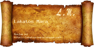 Lakatos Mara névjegykártya